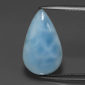 4.20캐럿 천연 그린 블루 라리마, 배 모양, 16.7×10.1 mm, 불투명체