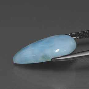 4.20캐럿 천연 그린 블루 라리마, 배 모양, 16.7×10.1 mm, 불투명체