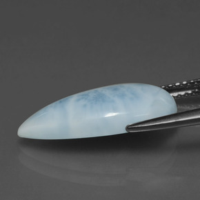 4.56캐럿 천연 블루 그린 라리마, 배 모양, 18.4×8.9 mm, 불투명체