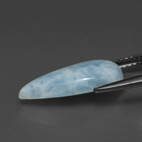 3.48캐럿 천연 그린 블루 라리마, 배 모양, 불투명체