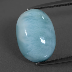 7.33캐럿 천연 블루 라리마, 타원형 컷, 14.1×10.1 mm, 불투명체