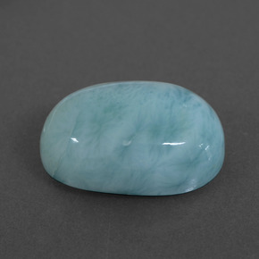 7.33캐럿 천연 블루 라리마, 타원형 컷, 14.1×10.1 mm, 불투명체