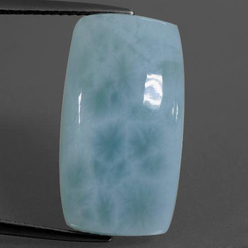10.90캐럿 천연 라이트 블루 라리마, 쿠션 컷, 21.1×11.6 mm, 불투명체