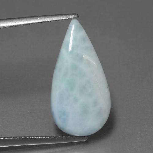 5.31캐럿 천연 그레이쉬 블루 라리마, 배 모양, 21×10.7 mm, 불투명체