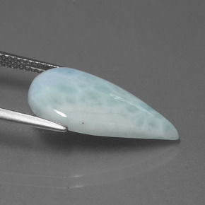 5.31캐럿 천연 그레이쉬 블루 라리마, 배 모양, 21×10.7 mm, 불투명체