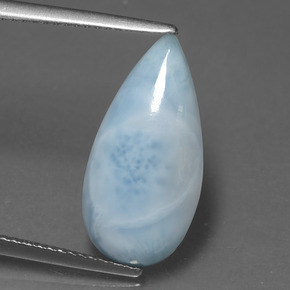4.51캐럿 천연 블루 라리마, 배 모양, 19×9.5 mm, 불투명체