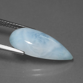 4.51캐럿 천연 블루 라리마, 배 모양, 19×9.5 mm, 불투명체
