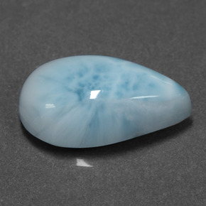 6.58캐럿 천연 블루 라리마, 배 모양, 16.2×10 mm, 불투명체