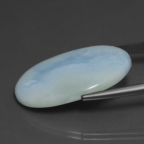 28.88캐럿 천연 블루 라리마, 타원형 컷, 33.5×22.1 mm, 불투명체