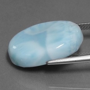 17.21캐럿 천연 블루 라리마, 타원형 컷, 21.1×15.2 mm, 불투명체