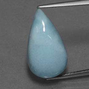 10.31캐럿 천연 블루 라리마, 배 모양, 18.9×10.9 mm, 불투명체