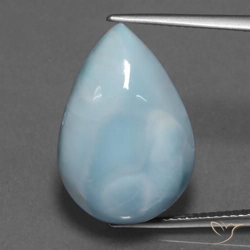 16.87ct 자연스러운 베이비 블루 라리마, 배 모양, 불투명체