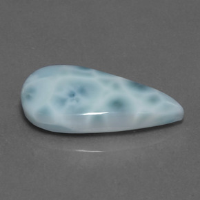 9.56캐럿 천연 블루 라리마, 배 모양, 22.7×11.6 mm, 불투명체