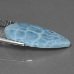 28.91캐럿 천연 파란색 라리마, 배 모양, 불투명체