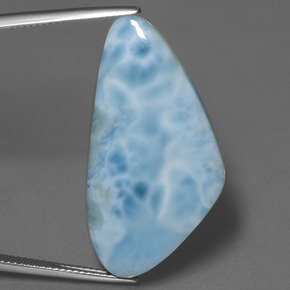 25.33캐럿 천연 베이비 블루 라리마, 멋진 모양, 34.8×18 mm, 불투명체