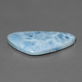 25.33캐럿 천연 베이비 블루 라리마, 멋진 모양, 34.8×18 mm, 불투명체