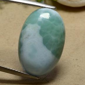 16.78캐럿 천연 블루 그린 라리마, 타원형 컷, 21.5×14.1 mm, 불투명체