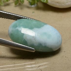 16.78캐럿 천연 블루 그린 라리마, 타원형 컷, 21.5×14.1 mm, 불투명체