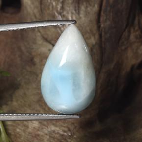 13.07캐럿 천연 그린 블루 라리마, 배 모양, 20.3×12.6 mm, 불투명체
