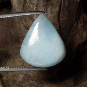 19.34캐럿 천연 그린 블루 라리마, 배 모양, 20.5×17.6 mm, 불투명체