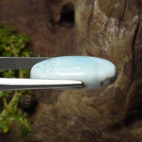 15.43캐럿 천연 그린 블루 라리마, 타원형 컷, 23.9×11.6 mm, 불투명체