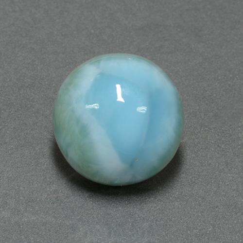 6.90캐럿 천연 라이트 블루 라리마, 라운드 컷, 11.96 mm, 불투명체