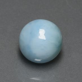 4.74캐럿 천연 블루 라리마, 라운드 컷, 10.12 mm, 불투명체