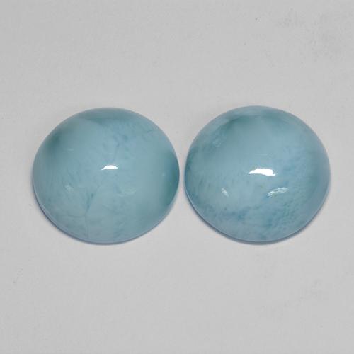 12.54캐럿 천연 스카이 블루 라리마 보석, 라운드 컷, 12.18 mm, 불투명체