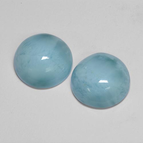 12.54캐럿 천연 스카이 블루 라리마 보석, 라운드 컷, 12.18 mm, 불투명체