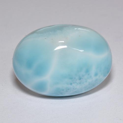 12.89캐럿 천연 블루 라리마, 타원형 컷, 18.2×13.1 mm, 불투명체
