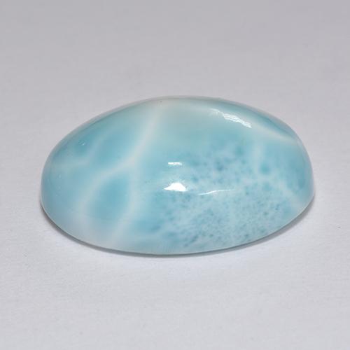 12.89캐럿 천연 블루 라리마, 타원형 컷, 18.2×13.1 mm, 불투명체
