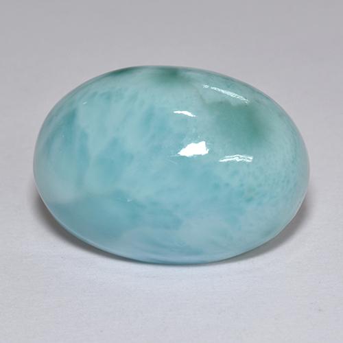 12.10캐럿 천연 블루 라리마, 타원형 컷, 17.9×13 mm, 불투명체