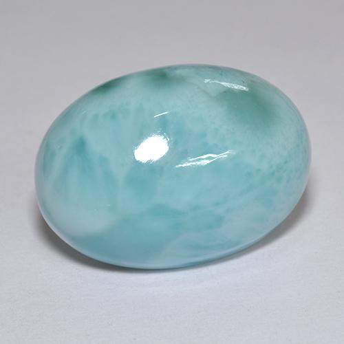 12.10캐럿 천연 블루 라리마, 타원형 컷, 17.9×13 mm, 불투명체
