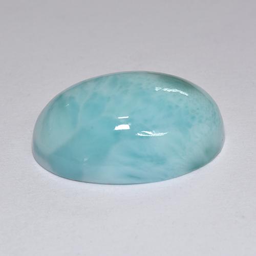 12.10캐럿 천연 블루 라리마, 타원형 컷, 17.9×13 mm, 불투명체