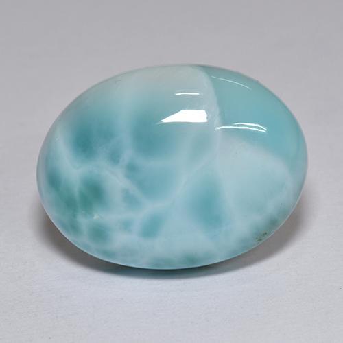 8.82캐럿 천연 블루 라리마, 타원형 컷, 16.3×12.3 mm, 불투명체