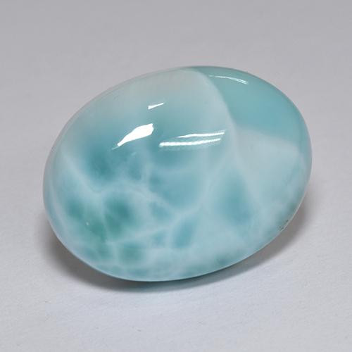 8.82캐럿 천연 블루 라리마, 타원형 컷, 16.3×12.3 mm, 불투명체