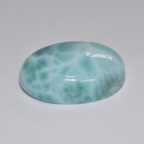 8.82캐럿 천연 블루 라리마, 타원형 컷, 16.3×12.3 mm, 불투명체