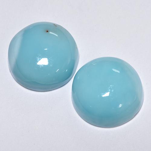7.23캐럿 천연 밝은 청록색 라리마 보석, 라운드 컷, 10.00 mm, 불투명체