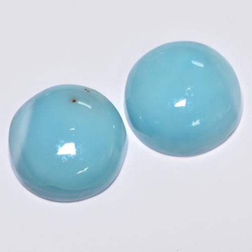 7.23캐럿 천연 밝은 청록색 라리마 보석, 라운드 컷, 10.00 mm, 불투명체