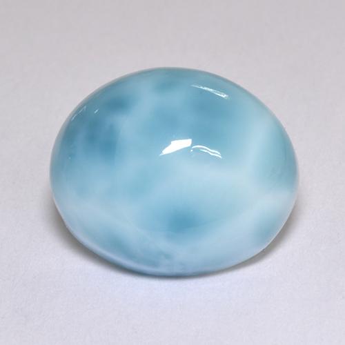 5.05캐럿 천연 블루 라리마, 타원형 컷, 12.1×10.1 mm, 불투명체