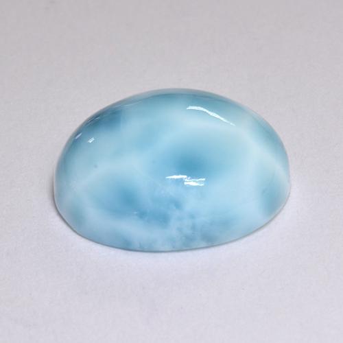 5.05캐럿 천연 블루 라리마, 타원형 컷, 12.1×10.1 mm, 불투명체