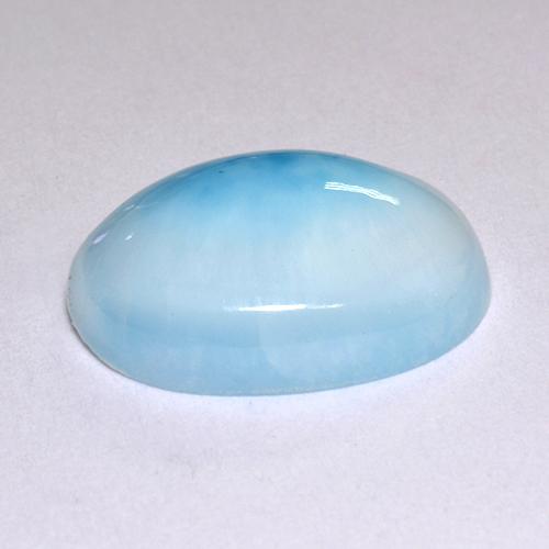 5.51캐럿 천연 블루 라리마, 타원형 컷, 14.2×10.3 mm, 투명한