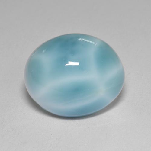 4.77캐럿 천연 블루 라리마, 타원형 컷, 12.2×10.1 mm, 불투명체