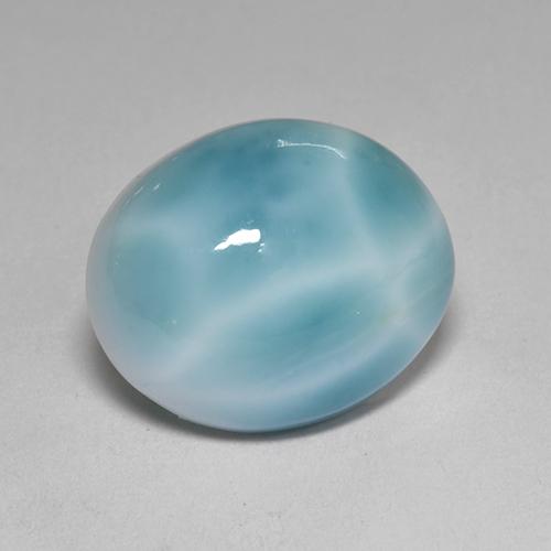 4.77캐럿 천연 블루 라리마, 타원형 컷, 12.2×10.1 mm, 불투명체