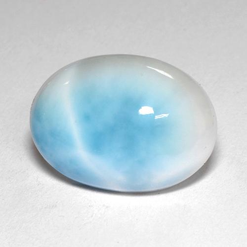 4.91캐럿 천연 블루 라리마, 타원형 컷, 14.1×10.2 mm, 불투명체