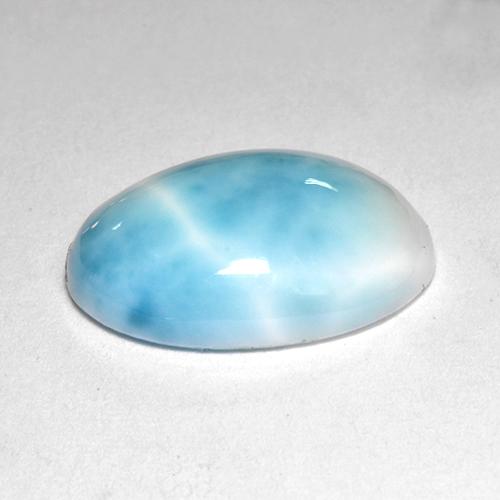 4.91캐럿 천연 블루 라리마, 타원형 컷, 14.1×10.2 mm, 불투명체