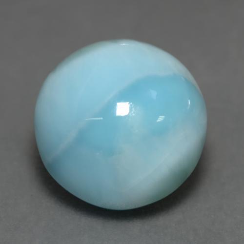 6.45캐럿 천연 라이트 블루 라리마, 라운드 컷, 11.50 mm, 불투명체