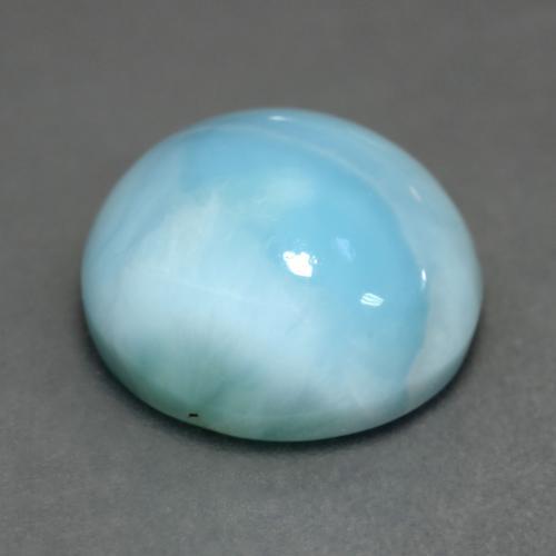 6.45캐럿 천연 라이트 블루 라리마, 라운드 컷, 11.50 mm, 불투명체