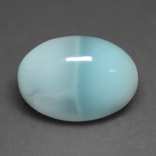 4.79캐럿 천연 라이트 블루 그린 라리마, 타원형 컷, 14.1×10.1 mm, 투명한