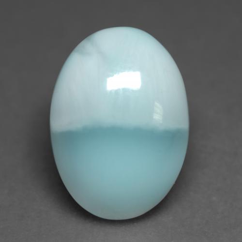 4.79캐럿 천연 라이트 블루 그린 라리마, 타원형 컷, 14.1×10.1 mm, 투명한